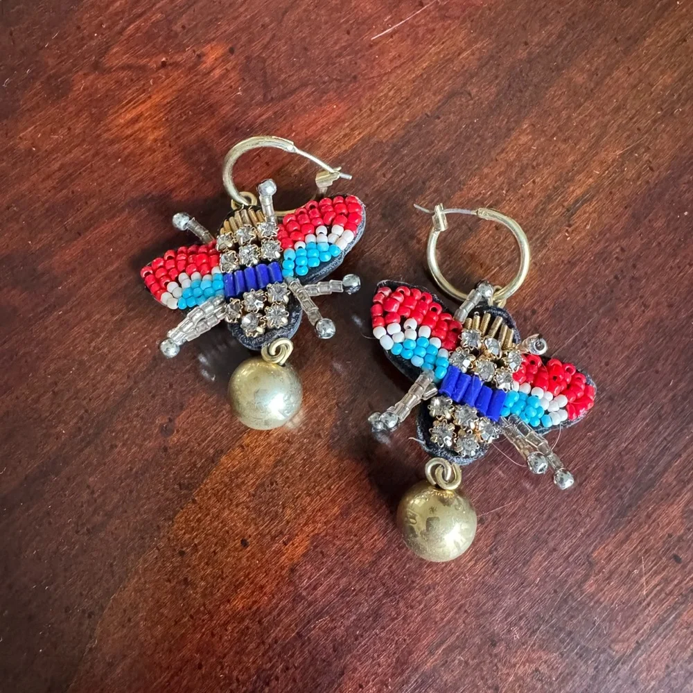 J. Crew Beaded Bumble Bee Earring